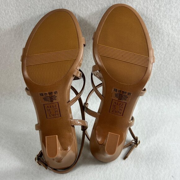 Naturalizer Luisa Beige Patent Strappy High Heel Sandals Leather Upper 10.5M - Picture 9 of 10